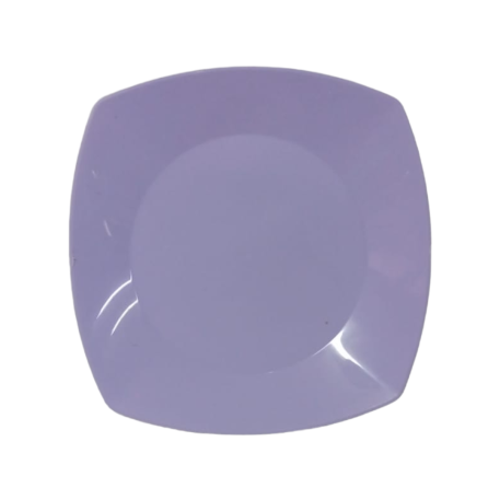 PLATO 22 CM CUADRADO LILA PASTEL X10