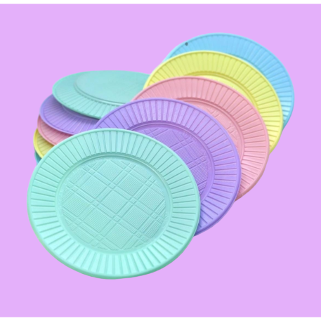 PLATO PLASTICO 17 CM ROSA PASTEL X 100
