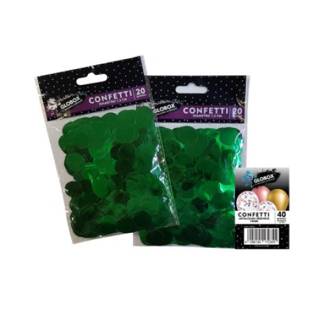 CONFETTI 1,5CM 2 PACK X20 - VERDE
