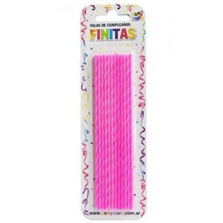 VELA FINITA TORNEADA 17CM X24 MAGENTA
