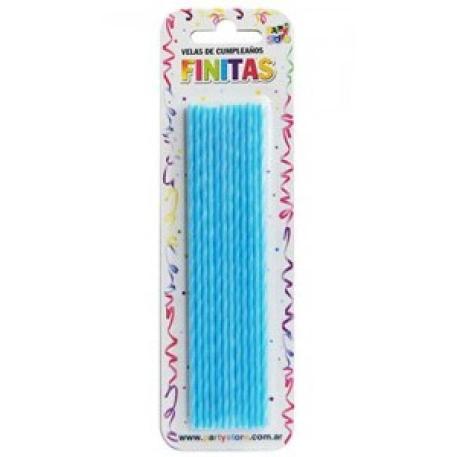 VELA FINITA TORNEADA 17CM X24 CELESTE