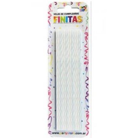 VELA FINITA TORNEADA 17CM X24 BLANCA
