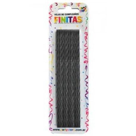VELA FINITA TORNEADA 17CM X24 NEGRA
