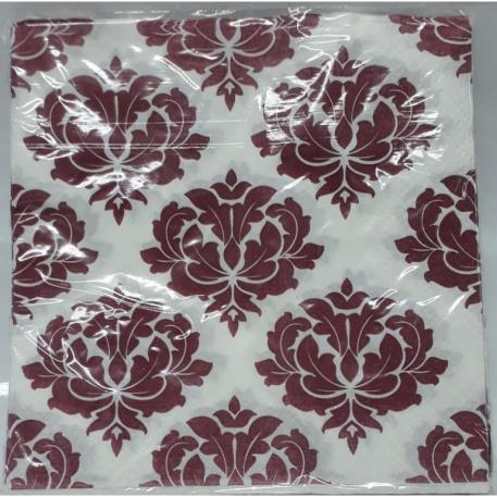 SERVILLETA 33X33X20 BULGARO BORDO